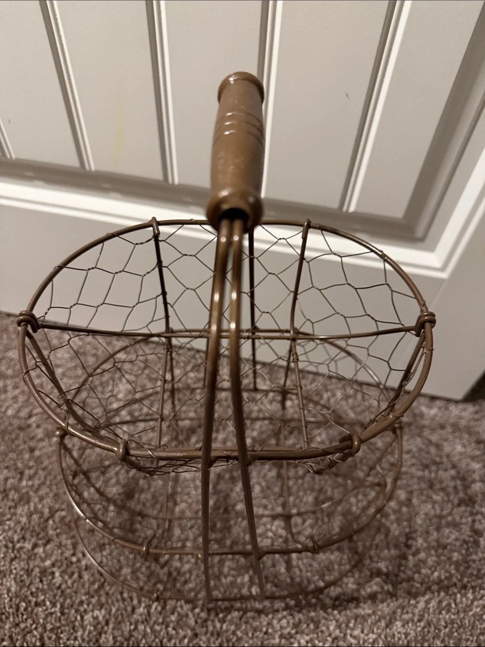 Three-Tier Metal Wire Basket Stand - Brown